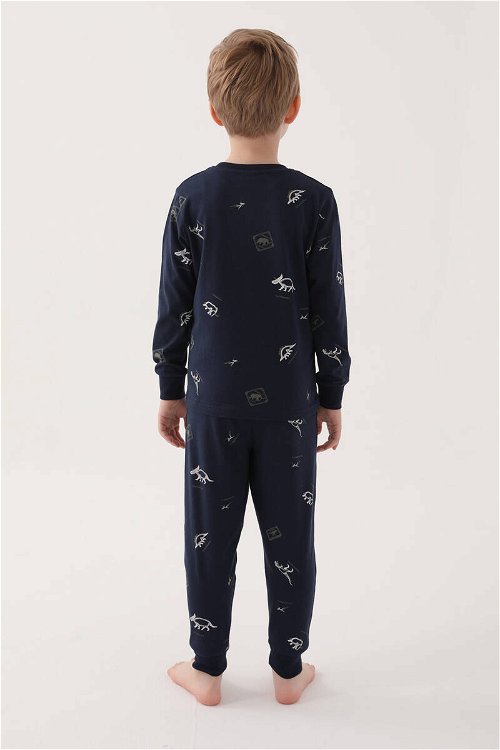 Rolypoly Roar Lacivert Erkek Çocuk Uzun Kol Pijama Takım
