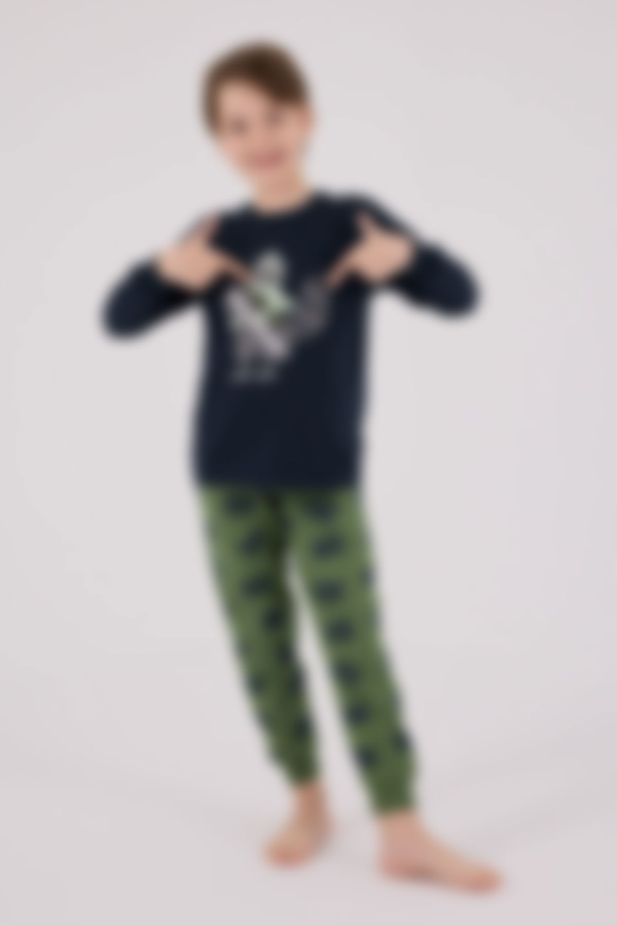Rolypoly - Rolypoly Erkek Çocuk Mavi Pijama Takımı