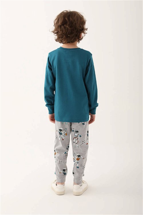 Rolypoly Space Yeşil Erkek Çocuk Uzun Kol Pijama Takım
