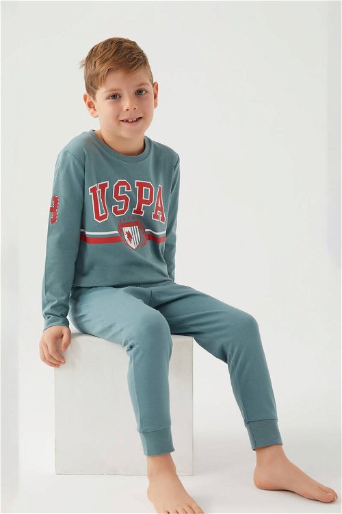U.S. Polo Assn. Pastel Yeşil Erkek Çocuk Pijama Takım
