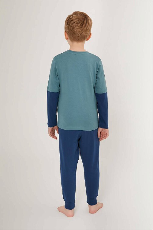 Rolypoly Tool Team Mavi Erkek Çocuk Uzun Kol Pijama Takım