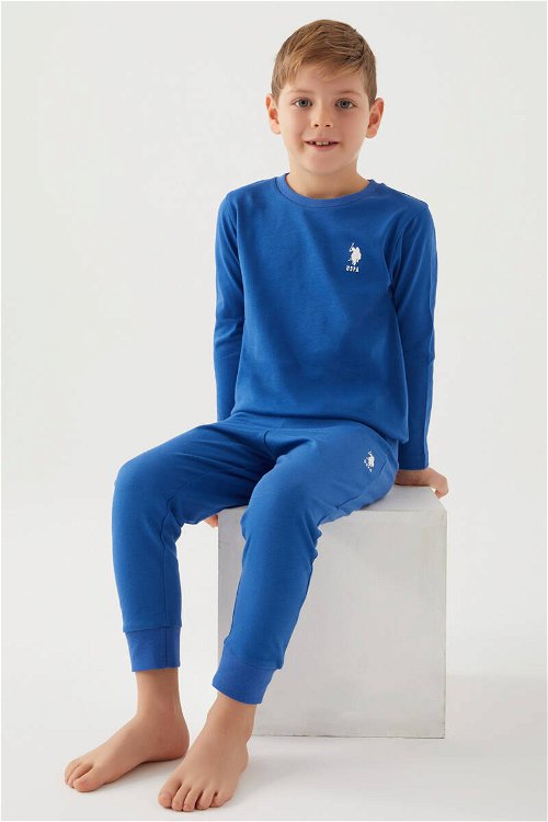 U.S. Polo Assn Lisanslı Mavi Erkek Çocuk Pijama Takım