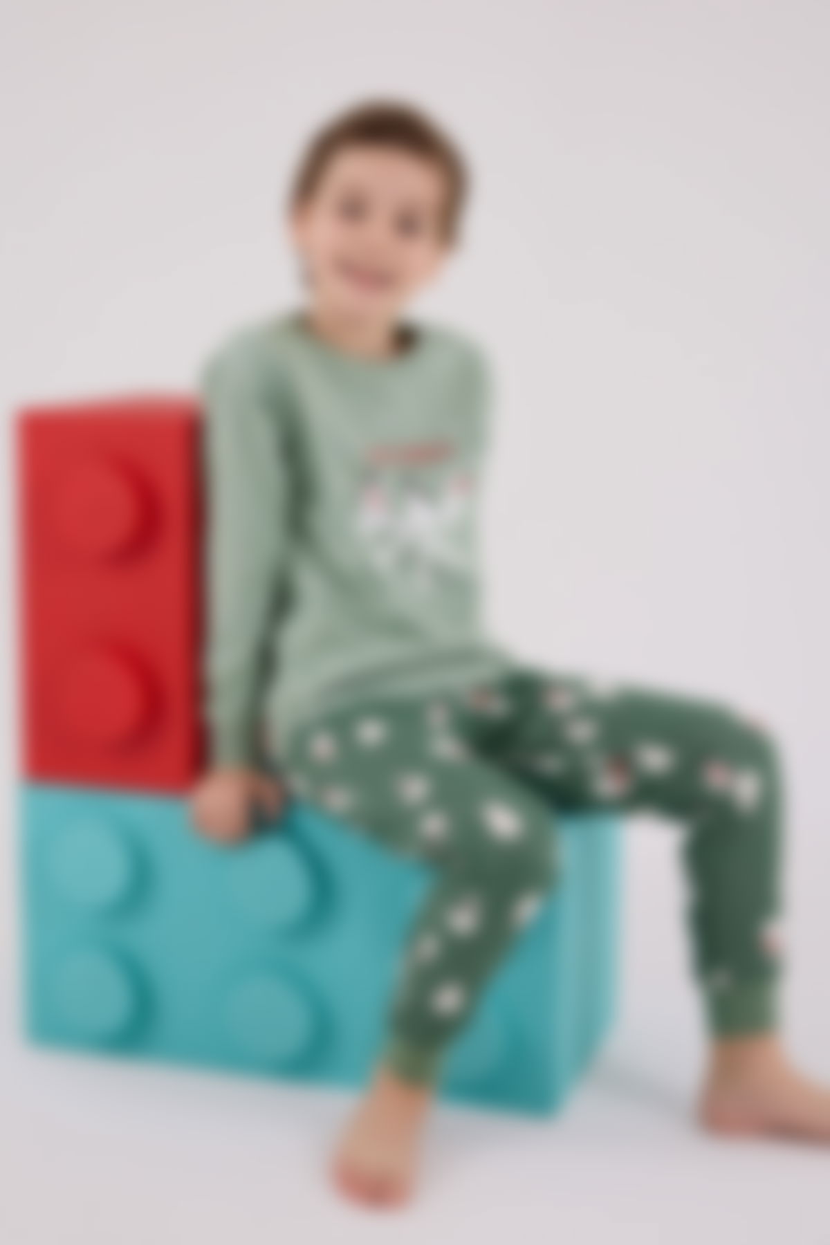 Rolypoly - Rolypoly Erkek Çocuk Yeşil Pijama Takımı