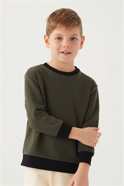 Rolypoly Erkek Çocuk Açık Haki Sweatshirt
