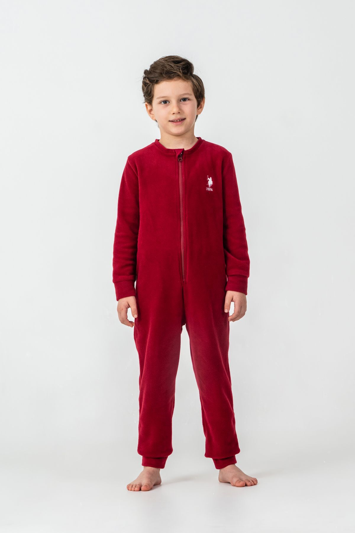 U.S. Polo Assn - U.S. Polo Assn Erkek Çocuk Bordo Tulum