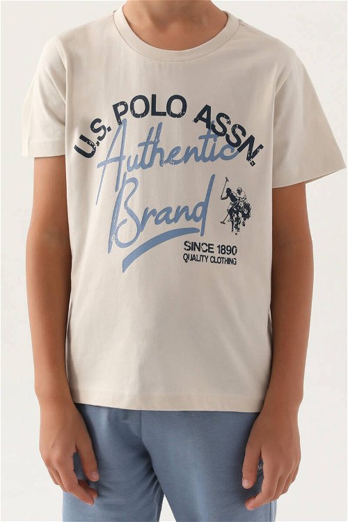 U.S. Polo Assn Lisanslı Clothıng Bej Erkek Çocuk Bermuda Takım
