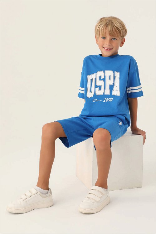 U.S. Polo Assn Lisanslı Sim Cobalt Erkek Çocuk Bermuda Takım