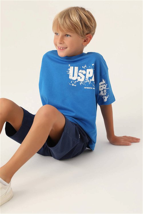 U.S. Polo Assn Lisanslı Authentic Cobalt Erkek Çocuk Bermuda Takım