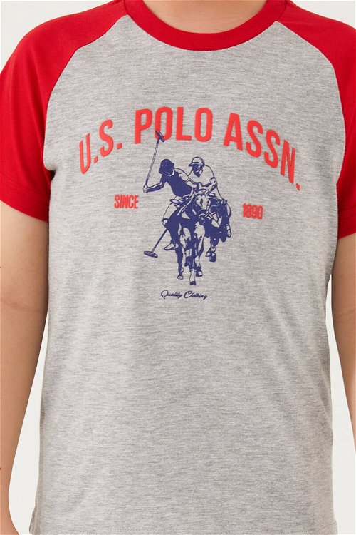 U.S. Polo Assn Silky Natural Gri Erkek Çocuk Bermuda Takım