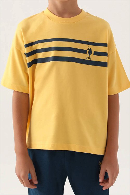 U.S. Polo Assn Lisanslı Emblem Sarı Erkek Çocuk Bermuda Takım