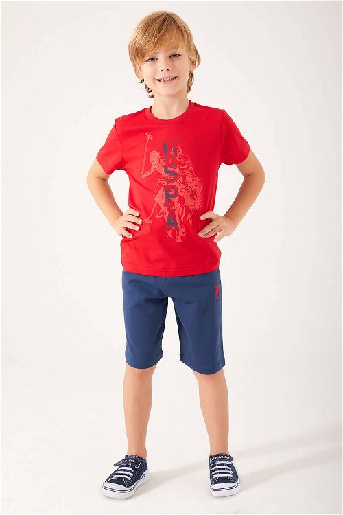 U.S. Polo Assn Color Painting Kırmızı Erkek Çocuk Bermuda Takım