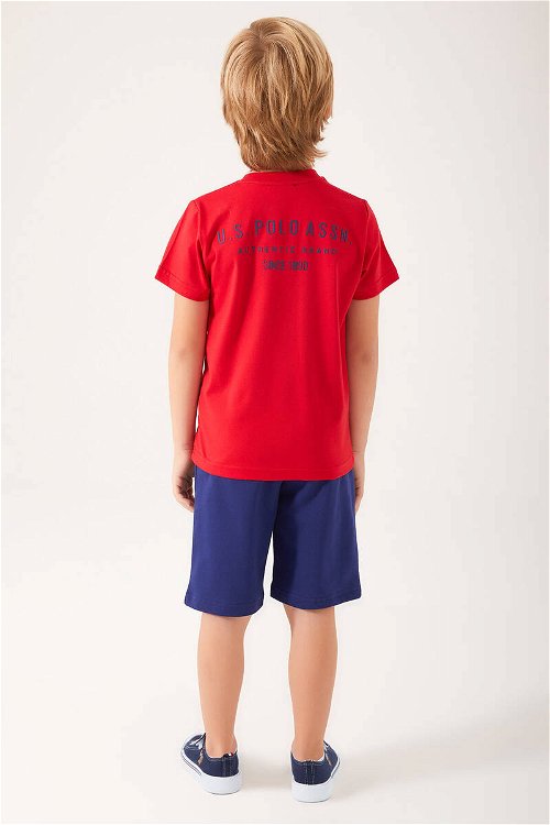 U.S. Polo Assn Natural Soft Kırmızı Erkek Çocuk Bermuda Takım