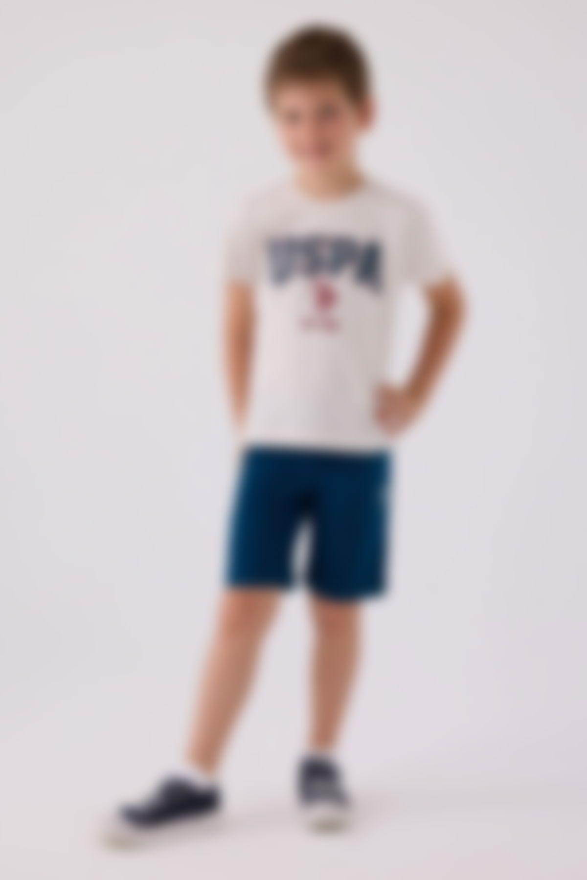 U.S. Polo Assn - U.S. Polo Assn. Erkek Çocuk Krem Bermuda Takım