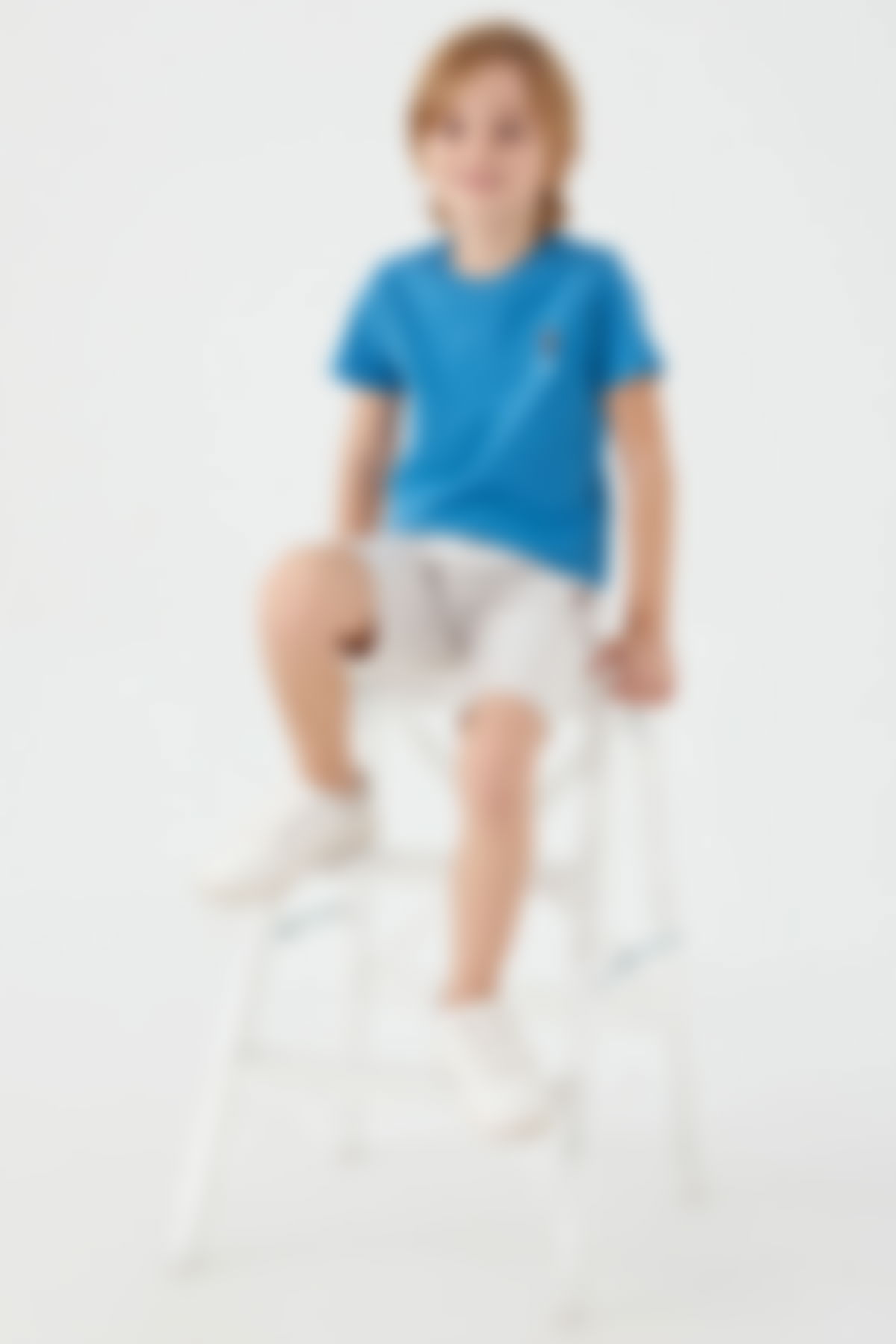 U.S. Polo Assn - U.S. Polo Assn Light Blue Mavi Erkek Çocuk Bermuda Takım