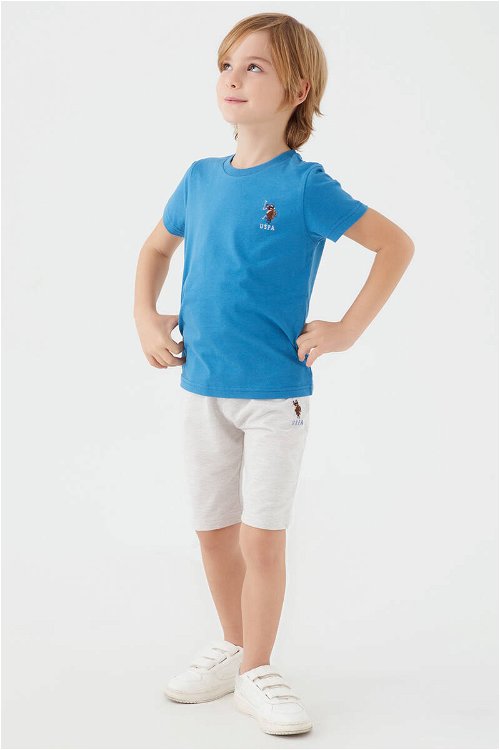 U.S. Polo Assn Light Blue Mavi Erkek Çocuk Bermuda Takım