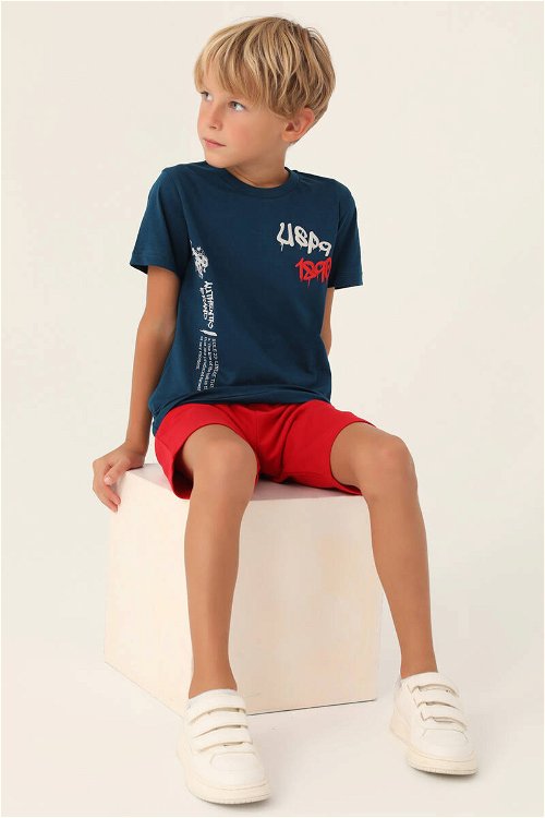 U.S. Polo Assn Lisanslı Clothing Lacivert Erkek Çocuk Bermuda Takım