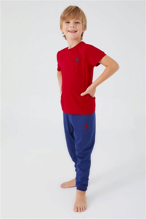 U.S. Polo Assn Chirping Kırmızı Erkek Çocuk Kısa Kol Pijama Takım