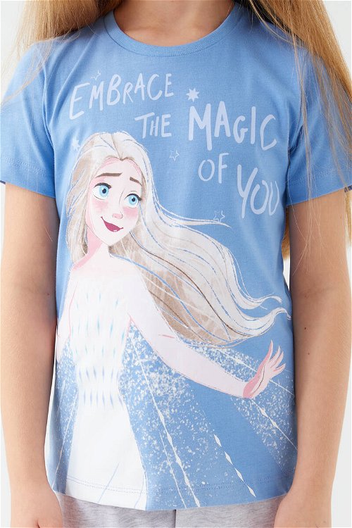 Frozen Embrace The Magic İndigo Kız Çocuk Kısa Kol Pijama Takım