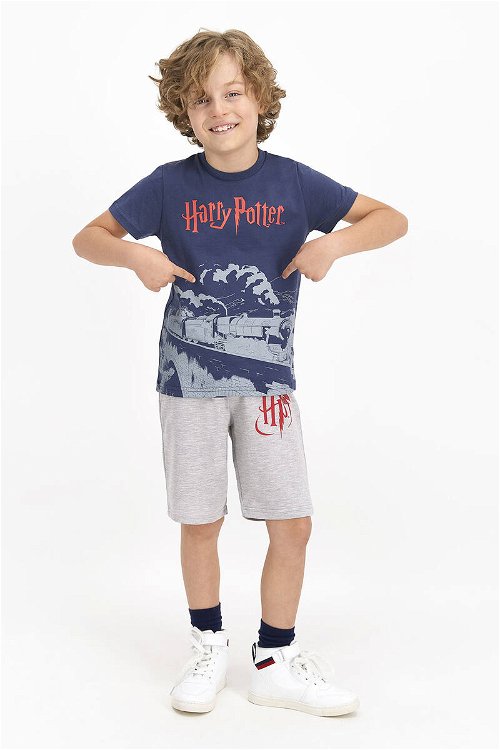 Harry Potter Lisanslı Asfalt Gri Erkek Çocuk Bermuda Takım