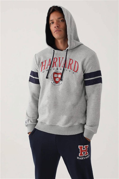 Harvard Gri Melanj Erkek Sweatshirt