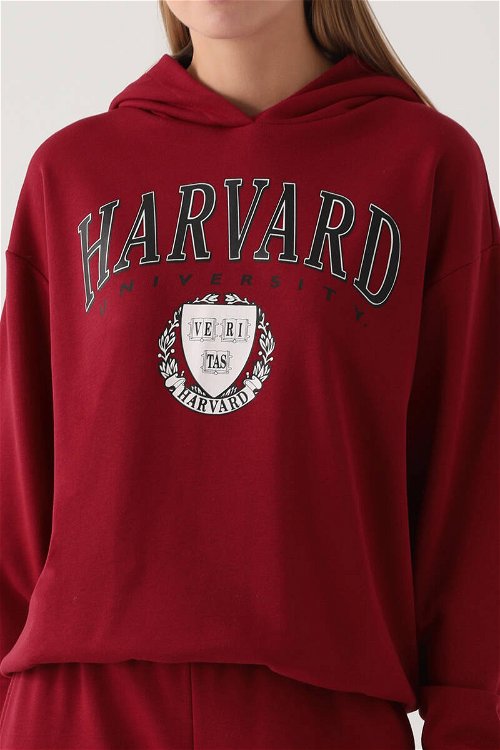 Harvard Kadın Bordo Sweatshirt