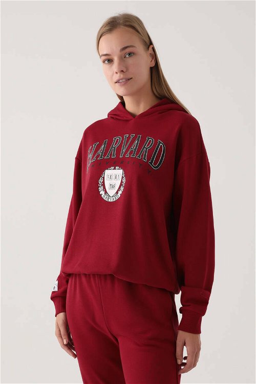 Harvard Kadın Bordo Sweatshirt