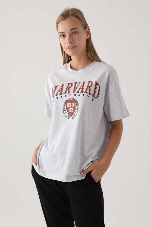 Harvard Kar Melanj Kadın T-Shirt