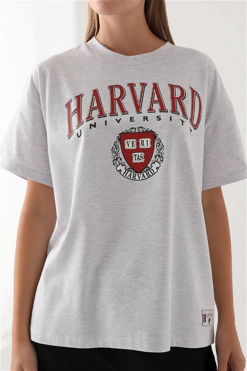 Harvard Kar Melanj Kadın T-Shirt