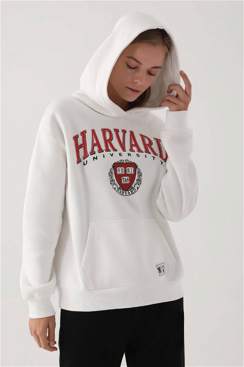 Harvard Krem Kadın Sweatshirt