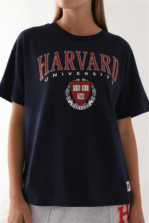 Harvard Lacivert Kadın T-Shirt