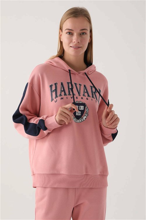 Harvard Retro Pembe Kadın Sweatshirt