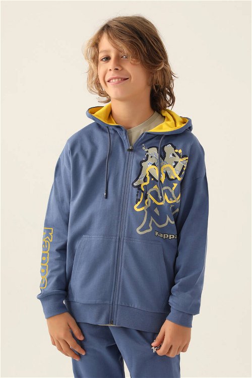 Kappa With Pocket Açık İndigo Erkek Çocuk Sweatshirt