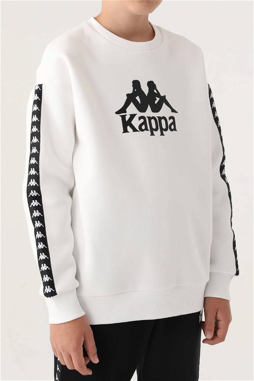 Kappa Krem Bisiklet Yaka Kol Baskı Detay Erkek Çocuk Sweatshirt