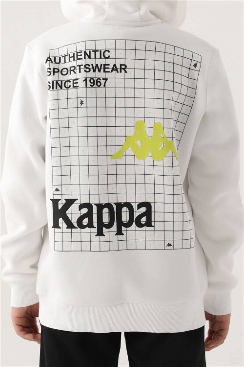 Kappa Krem Yaka Fermuarlı Kapüşonlu Erkek Çocuk Sweatshirt