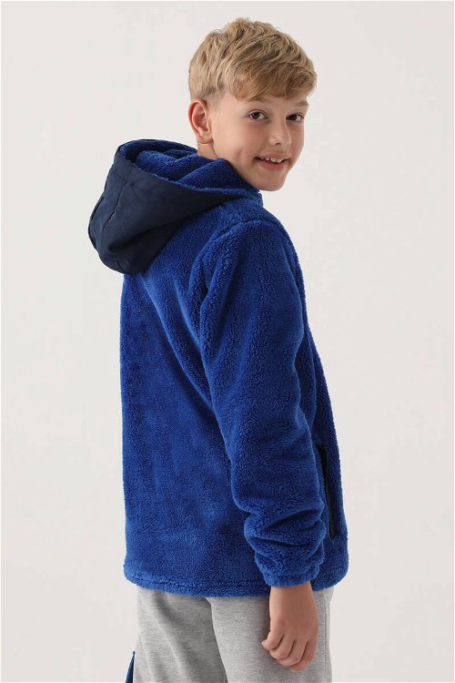 Kappa Saks Mavi Welsoft Kapüşonlu Erkek Çocuk Sweatshirt