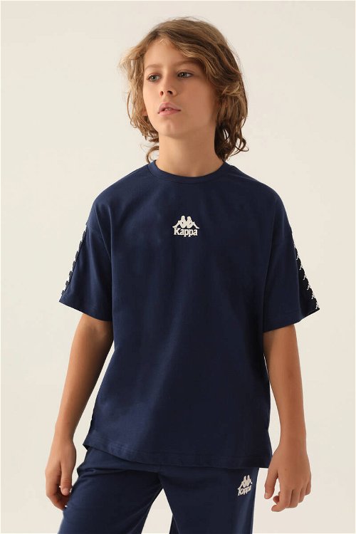 Kappa Striped Koyu İndigo Erkek Çocuk T-Shirt
