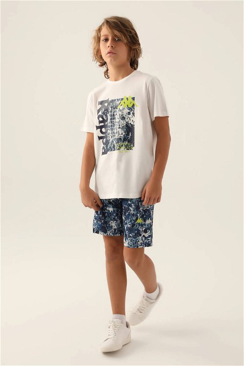 Kappa Printed Beyaz Erkek Çocuk T-Shirt