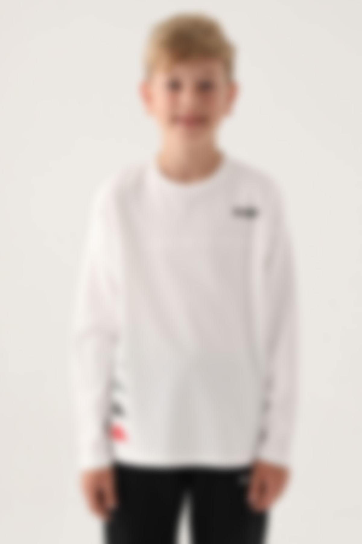 Kappa - Kappa Krem Bisiklet Yaka Kappa Logo Baskılı Erkek Çocuk Sweatshirt