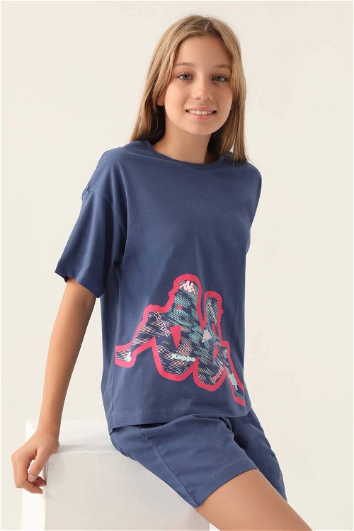 Kappa With Emblem Lacivert Kız Çocuk T-Shirt