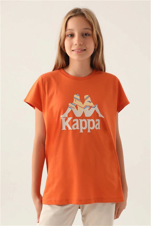 Kappa Patterned Top Turuncu Kız Çocuk T-Shirt