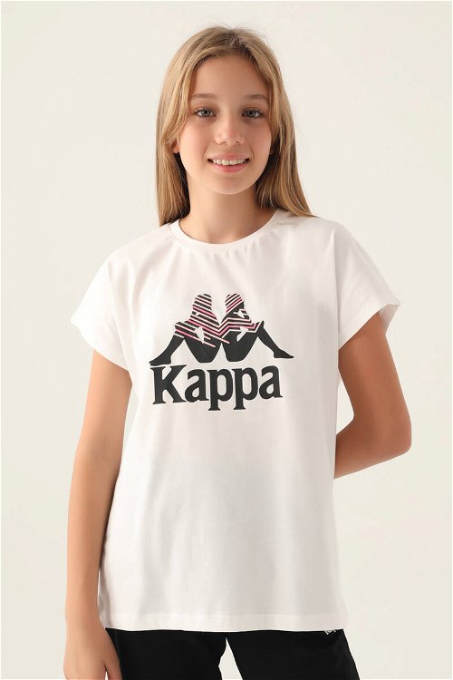 Kappa Patterned Top Krem Kız Çocuk T-Shirt