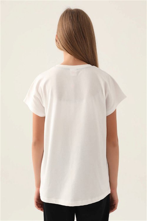 Kappa Patterned Top Krem Kız Çocuk T-Shirt