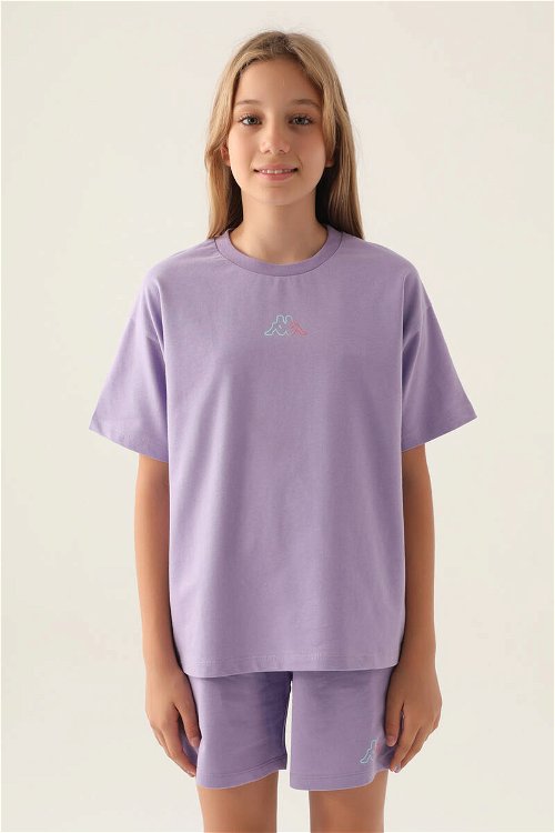 Kappa Emblem Lila Kız Çocuk T-Shirt