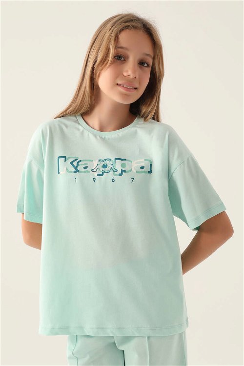 Kappa Text Printed Yeşil Kız Çocuk T-Shirt