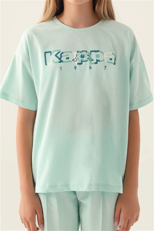 Kappa Text Printed Yeşil Kız Çocuk T-Shirt