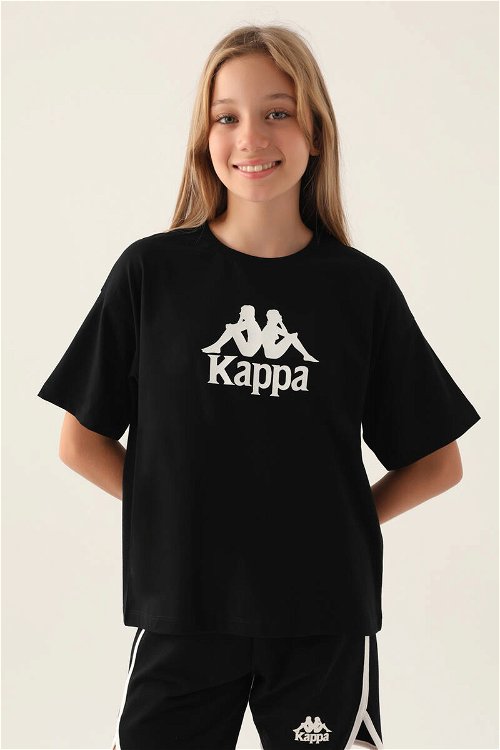 Kappa Detailed Siyah Kız Çocuk T-Shirt