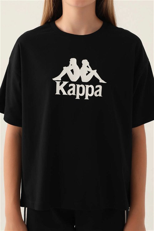 Kappa Detailed Siyah Kız Çocuk T-Shirt