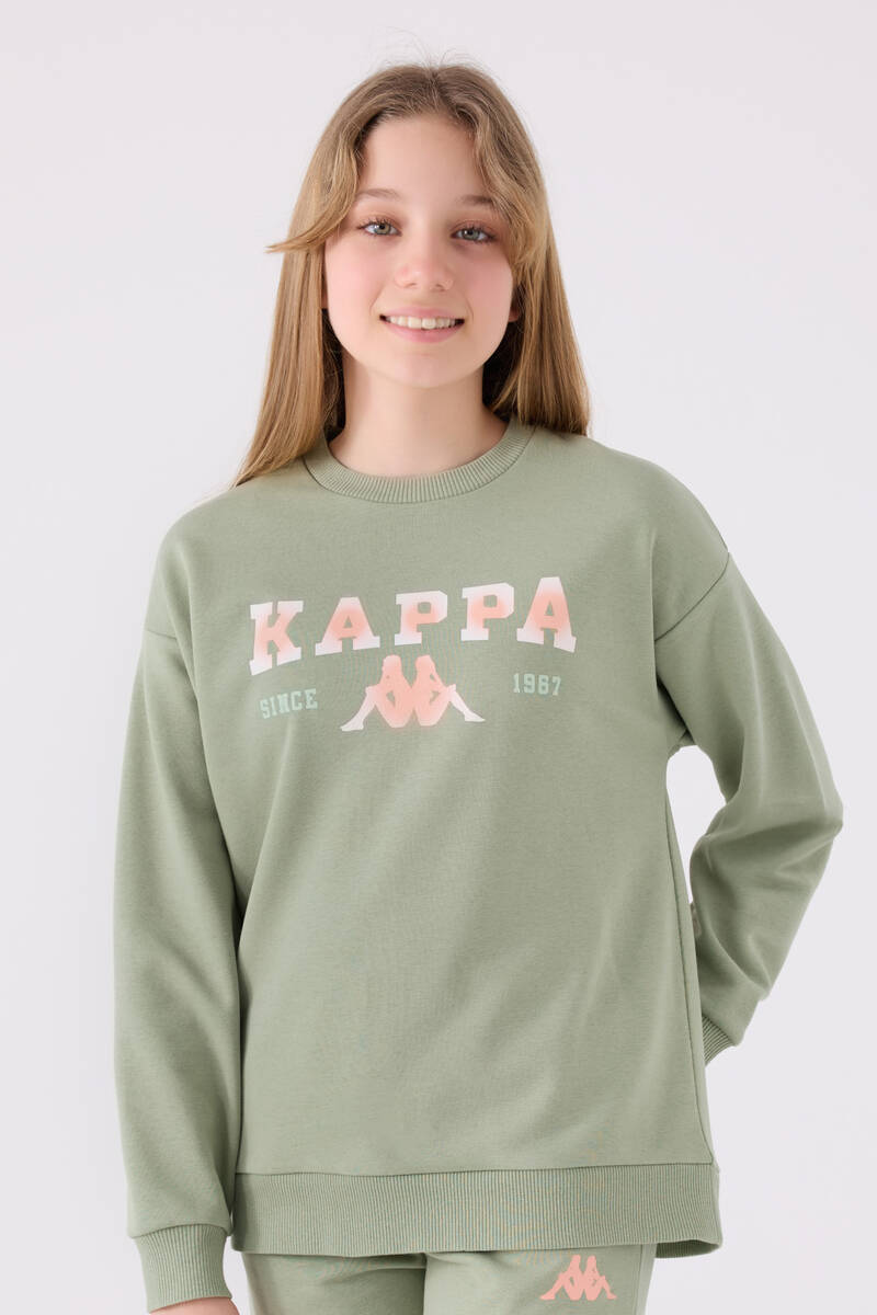 Kappa Kız Çocuk Haki Sweatshirt | Arnetta