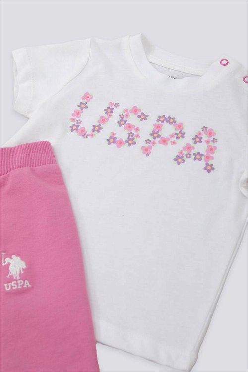 U.S. Polo Assn Sweet Creamy Krem Bebek Tshirt Takım