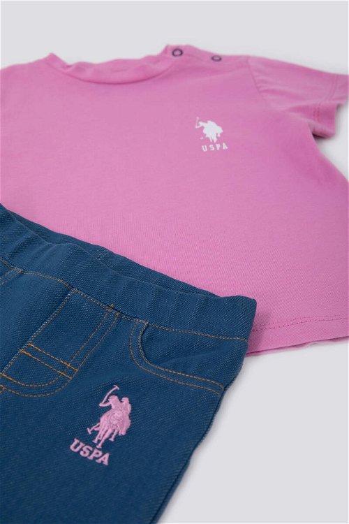 U.S. Polo Assn Small Color Detail Pembe Bebek Tshirt Takım